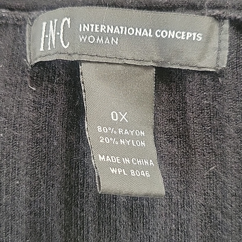 Inc. International Concept Woman's Black V-Neck Sweater, Size: OX - Picture 3 of 7